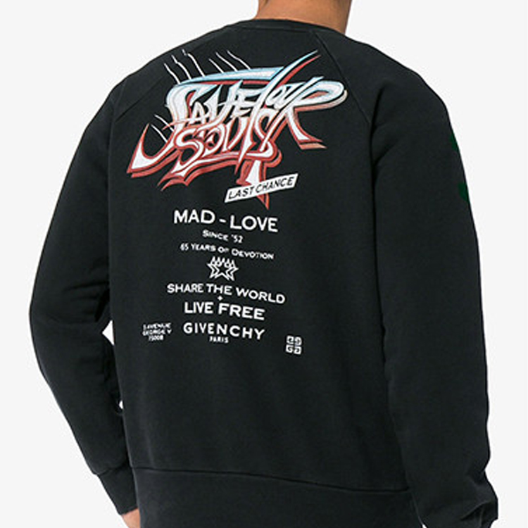 Purchase 紀梵希黑色印花長袖圓領衛衣 BM70A7307J-001