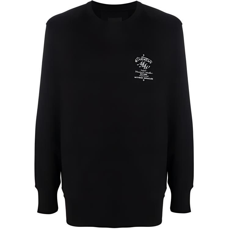 GIVENCHY Black Crewneck Pullover Sweatshirt Long Sleeve. BMJ0DL3Y6V-001