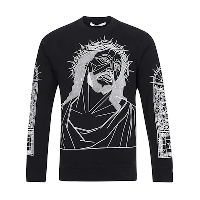 GIVENCHY Black Crewneck Sweatshirt with Graphic Design 16F7365653-001