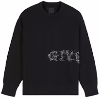 GIVENCHY Black Crewneck Sweatshirt with Letter Print Design. BMJ0DK3Y6V-001 GIVENCHY Black Crewneck Sweatshirt with Letter Print Design. BMJ0DK3Y6V-001
