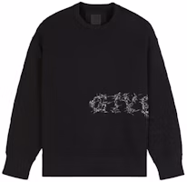 Order 紀梵希黑色字母印花設計圓領長袖衫 BMJ0DK3Y6V-001