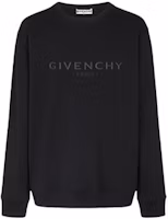 Order GIVENCHY 黑色印花Logo圓領長袖上衣 BMJ07Z30AF-001