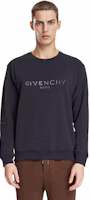 Sizing GIVENCHY 黑色印花Logo圓領長袖上衣 BMJ07Z30AF-001