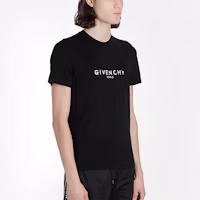 Shop 紀梵希黑色磨損Logo印花棉質圓領T恤 BM70K93002-001