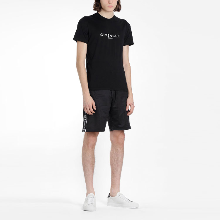 Details for 纪梵希黑色复古做旧标志印花棉质圆领T恤 BM70K93002-001