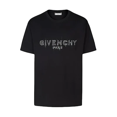 Givenchy Black Graphic Logo Print Crew Neck T-Shirt BM70ZQ3002-001