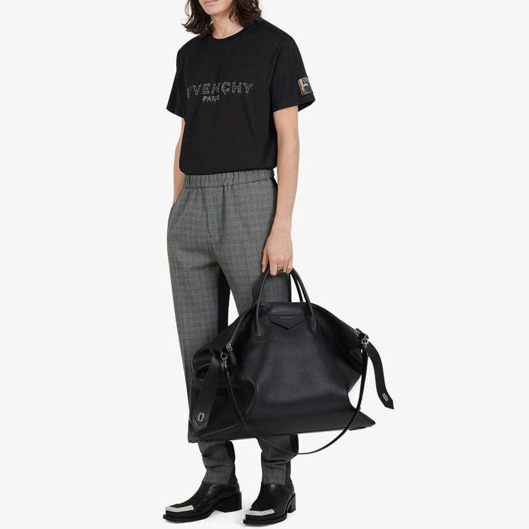 Shop 纪梵希黑色图案印花圆领短袖T恤 BM70ZQ3002-001