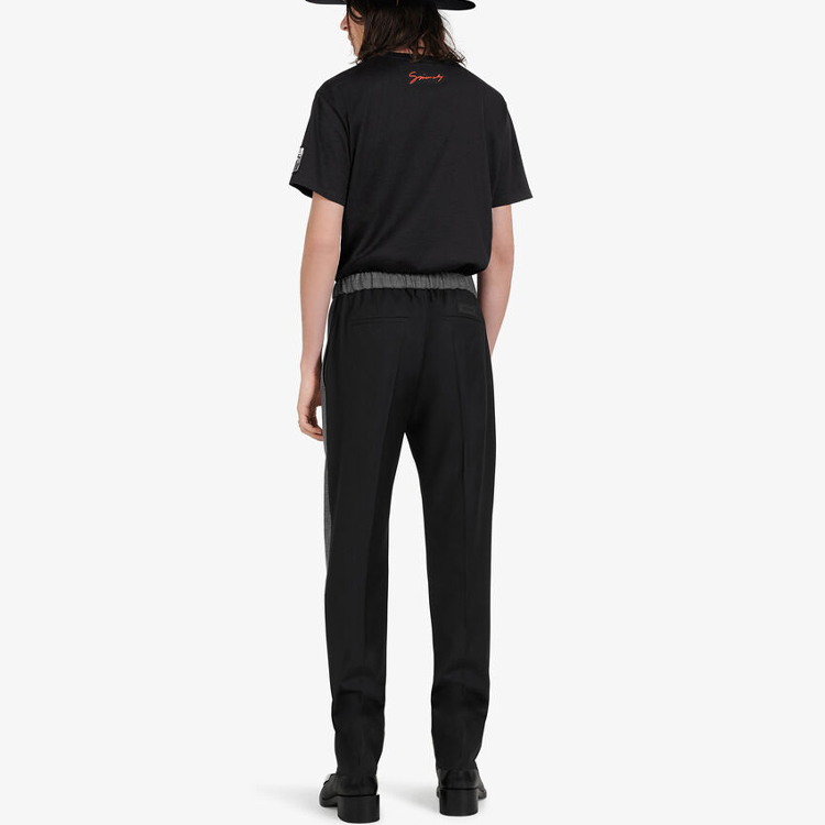 Purchase 纪梵希黑色图案印花圆领短袖T恤 BM70ZQ3002-001