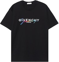 GIVENCHY Black Handwriting Logo Embroidery Cotton T-Shirt BM70RL3002-001 GIVENCHY Black Handwriting Logo Embroidery Cotton T-Shirt BM70RL3002-001
