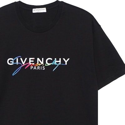 GIVENCHY Baju T-Shirt Hitam Logo Tulisan Bersulam Kapas BM70RL3002-001 Sizing GIVENCHY Baju T-Shirt Hitam Logo Tulisan Bersulam Kapas BM70RL3002-001