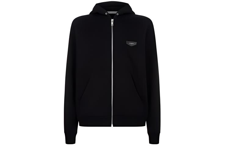 Givenchy Black Hoodie Jacket with Front Logo BM702T3003-001