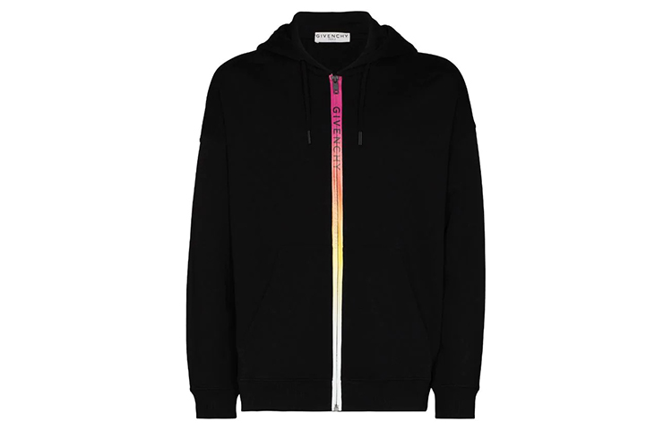 GIVENCHY Black Hoodie with Colorful Letter Trim BMJ07D30AF-001 圖 2