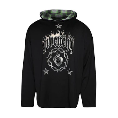 Givenchy Black Hoodie with Dual-Sided Letter Print and Drop-Shoulder Design BM71KD3YHU-960