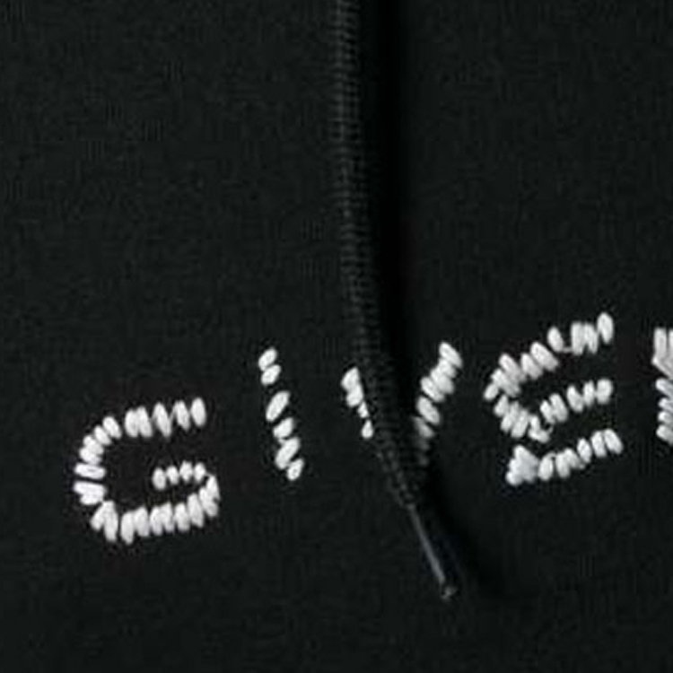 GIVENCHY Black Hoodie with Letter Logo Print and Long Sleeves. BMJ03730AF-001 圖 6