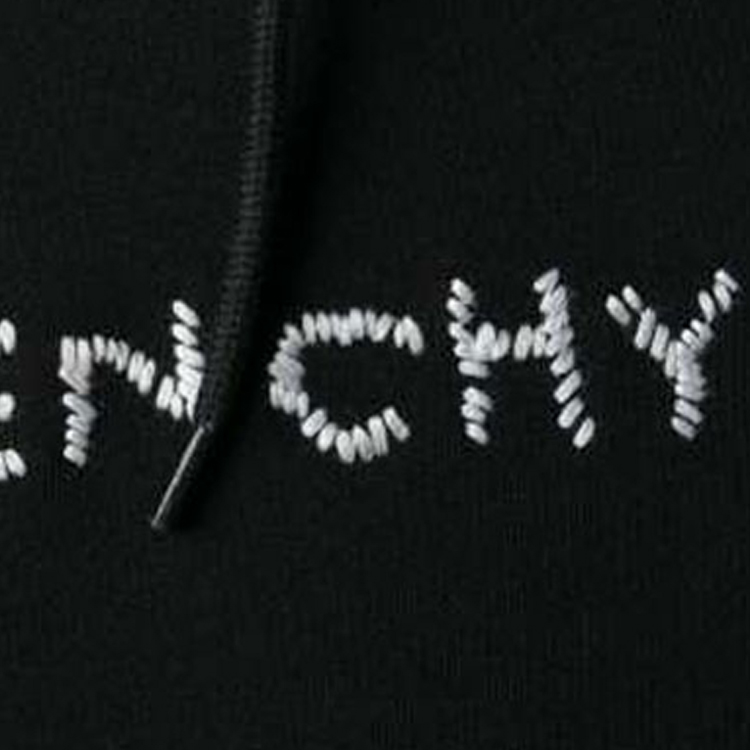 GIVENCHY Black Hoodie with Letter Logo Print and Long Sleeves. BMJ03730AF-001 圖 7