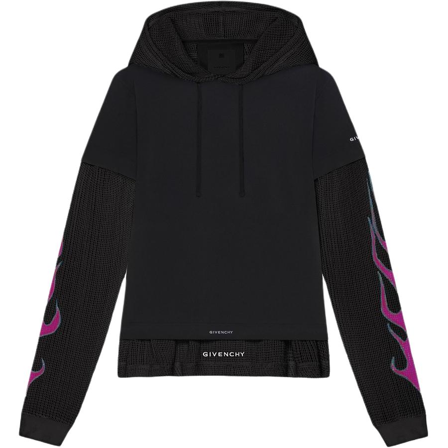 Givenchy Black Hoodie with Letter Print Design BM71K43YGS-001