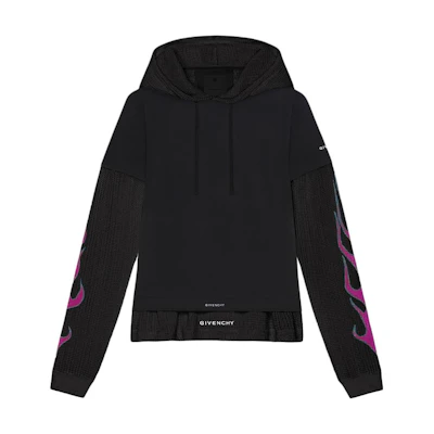 Givenchy Black Hoodie with Letter Print Design BM71K43YGS-001