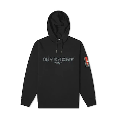 Givenchy Black Hoodie with Printed Logo BMJ08V30AF-001