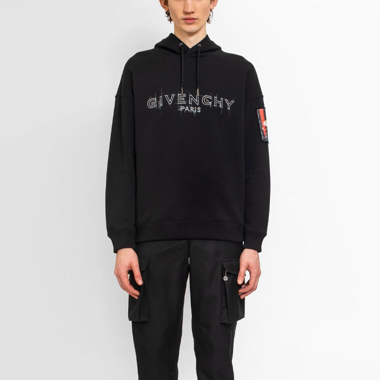 Givenchy Black Hoodie with Printed Logo BMJ08V30AF-001 圖 3