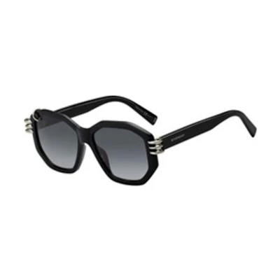 GIVENCHY Black Irregular Sunglasses Unisex Couples Style with Logo Temples. 203536-807-549O