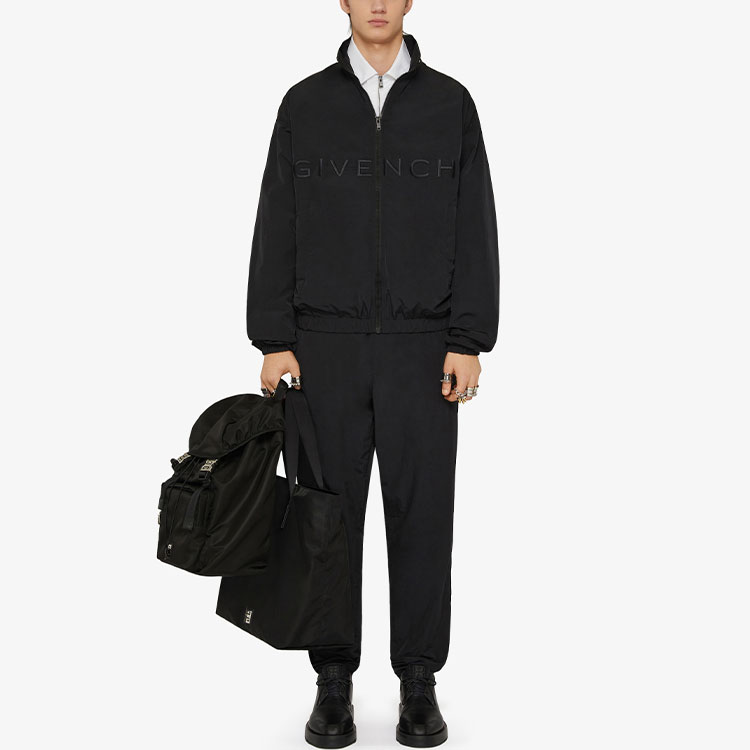 Lookbook 纪梵希黑色字母印花纯色外套 BM00SE11BX-001