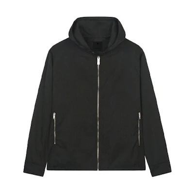 Givenchy Black Jacquard Nylon Hooded Zip Jacket BM00RP13P9-001