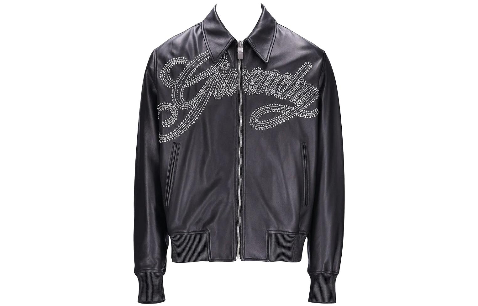 Givenchy Black Letter Print Loose-Fit Collared Long-Sleeve Jacket BM01396Y29-001