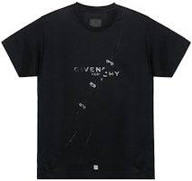 Givenchy Black Letter Visual Trap Effect Crewneck T-Shirt. BM71333Y6B-001 Givenchy Black Letter Visual Trap Effect Crewneck T-Shirt. BM71333Y6B-001