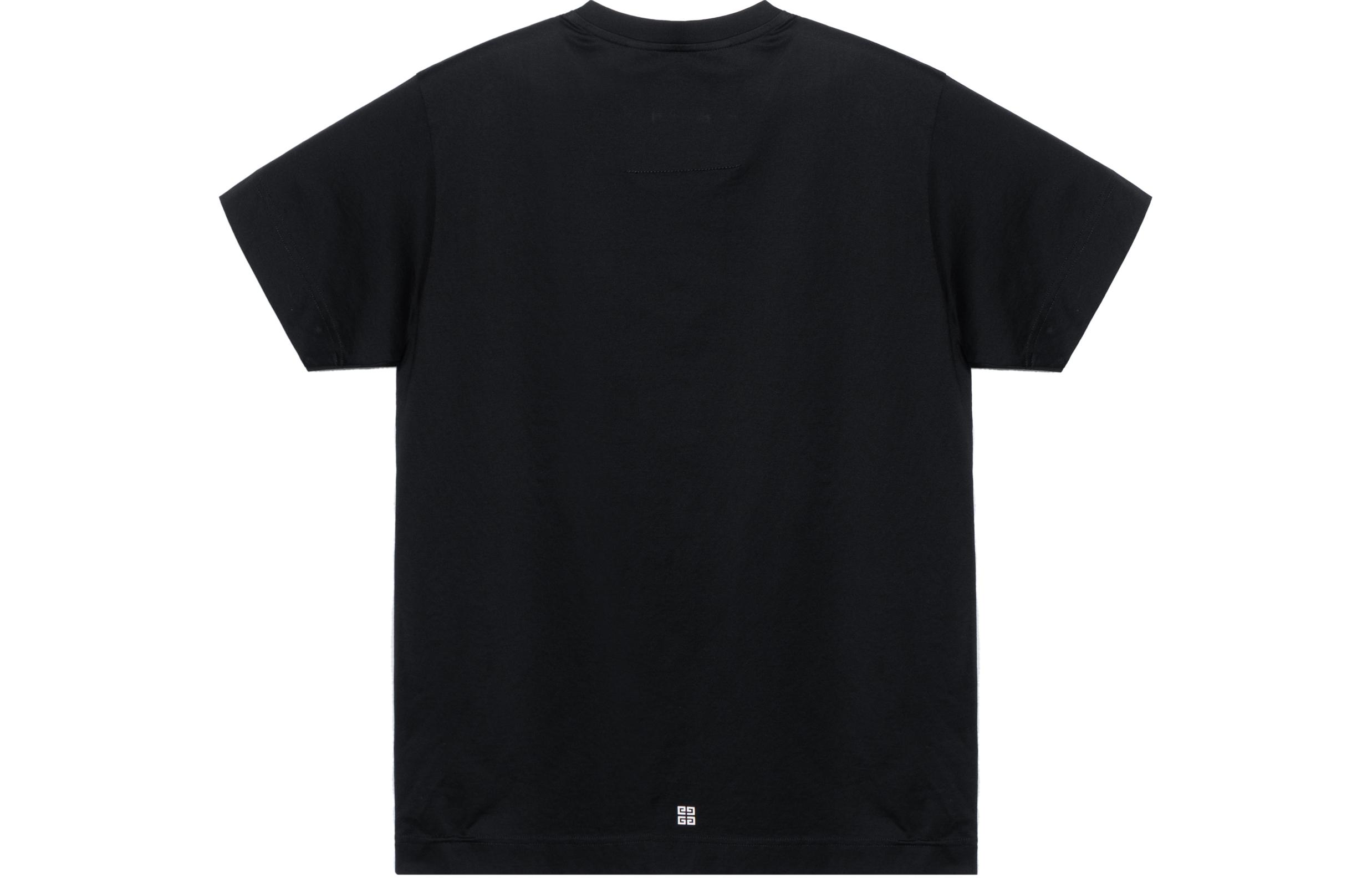 Lookbook ジバンシィ ブラック レター ビジュアル トラップ エフェクト クルーネック Tシャツ BM71333Y6B-001