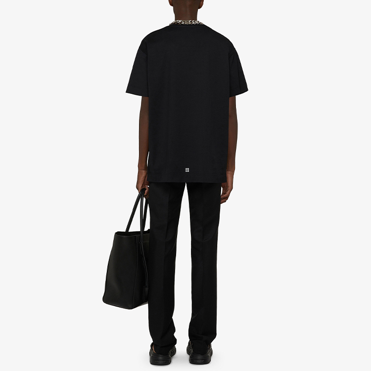 Purchase ジバンシィ ブラック レター ビジュアル トラップ エフェクト クルーネック Tシャツ BM71333Y6B-001