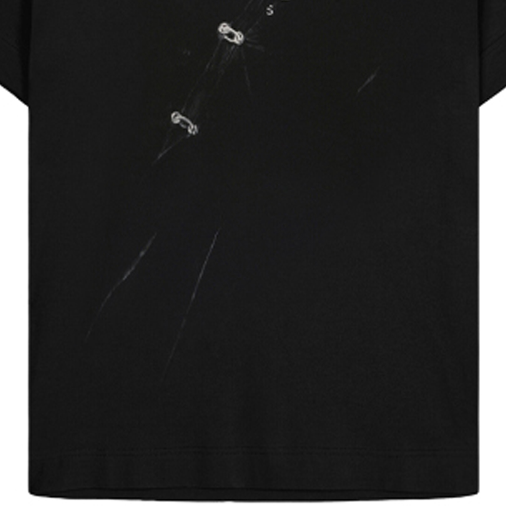 Cheap ジバンシィ ブラック レター ビジュアル トラップ エフェクト クルーネック Tシャツ BM71333Y6B-001