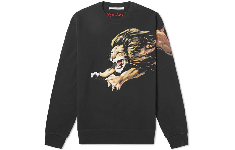 GIVENCHY Black Lion Graphic Pullover Sweatshirt BM70EE30AF-001