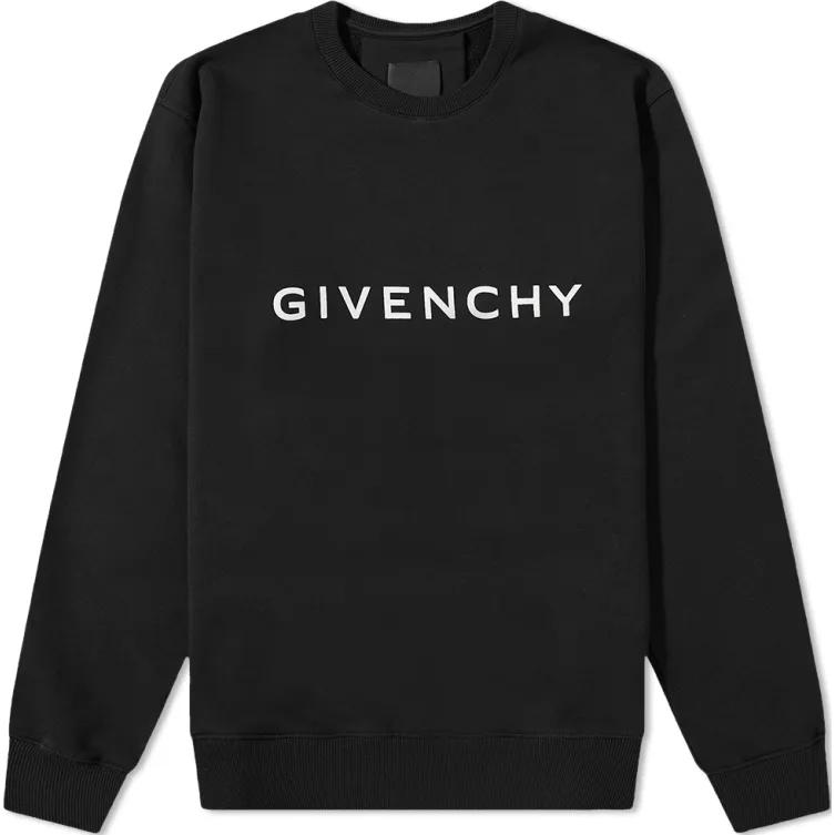 Givenchy Black Logo Crewneck Pullover Long Sleeve Sweatshirt POIZON240621934