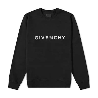 Givenchy Black Logo Crewneck Pullover Long Sleeve Sweatshirt POIZON240621934