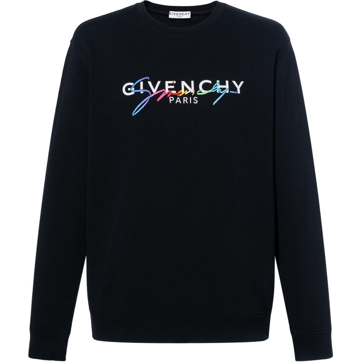 GIVENCHY Black Logo Crewneck Sweatshirt BMJ03C30AF-001