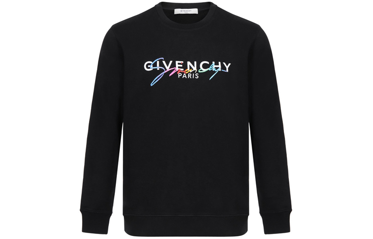 Order GIVENCHY 黑色標誌圓領長袖上衣 BMJ03C30AF-001