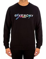 Shop GIVENCHY 黑色標誌圓領長袖上衣 BMJ03C30AF-001