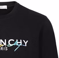 Cheap GIVENCHY 黑色標誌圓領長袖上衣 BMJ03C30AF-001