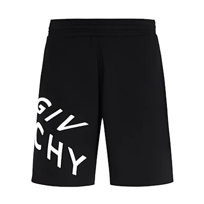 Givenchy Black Logo Embroidered Mid-Waist Relaxed Shorts BM50MW30AF-004
