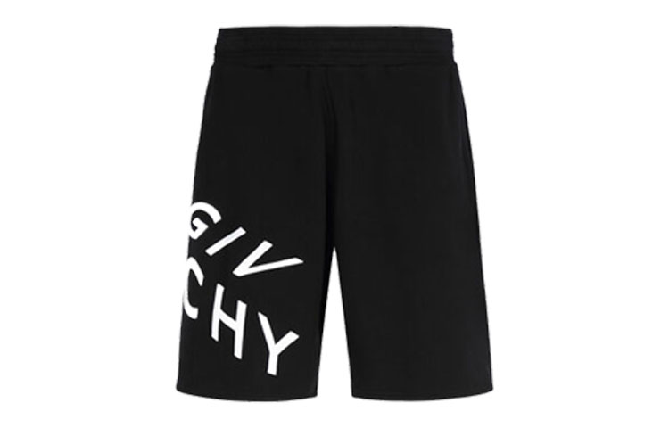 Order Givenchy Celana Pendek Santai Pinggang Sedang Logo Hitam Bordir BM50MW30AF-004