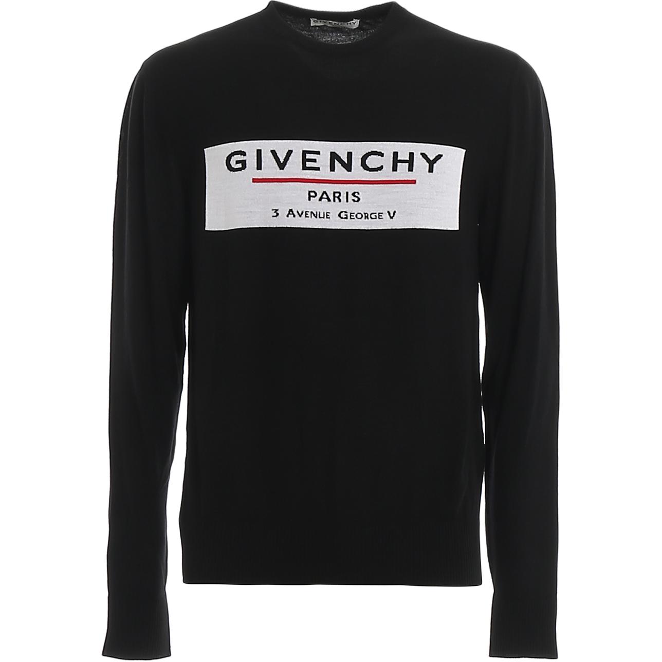 Givenchy Black Logo Knit Wool Sweater BM90BT406B-973