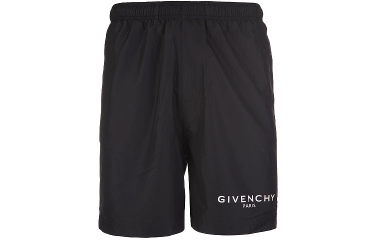 GIVENCHY Black Logo Letter Print Casual Shorts BMA00J1Y5N-001