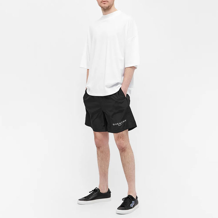 Details for 纪梵希黑色字母印花休闲短裤 BMA00J1Y5N-001