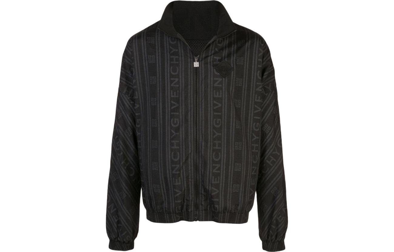 Givenchy Black Logo Pattern Full-Print Long-Sleeve Jacket BM007H11HN-001