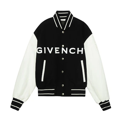 GIVENCHY Black Logo Print Bomber Jacket. BM00QR611V-004