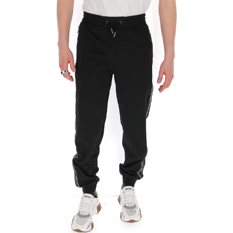 Purchase 지방시 블랙 로고 프린트 사이드 테이프 스웨트팬츠. BM50HQ300B-001