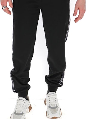 지방시 블랙 로고 프린트 사이드 테이프 스웨트팬츠. BM50HQ300B-001 Sizing 지방시 블랙 로고 프린트 사이드 테이프 스웨트팬츠. BM50HQ300B-001