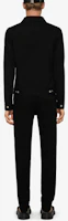 Shop Givenchy Black Logo Studded Single-Breasted Long Sleeve Jacket BM00Q650KK-001