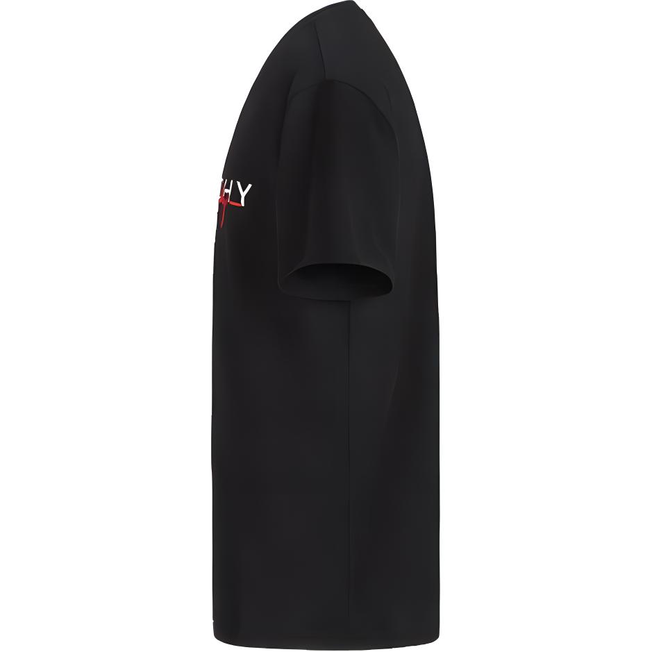 Shop ジバンシィ ブラック ロゴ Tシャツ BM70UK3002-009