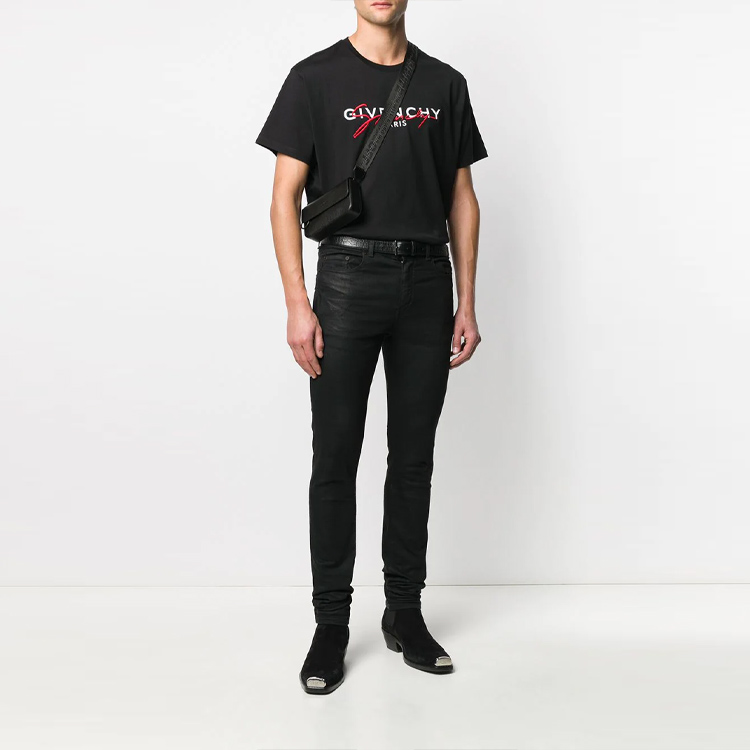 Purchase ジバンシィ ブラック ロゴ Tシャツ BM70UK3002-009